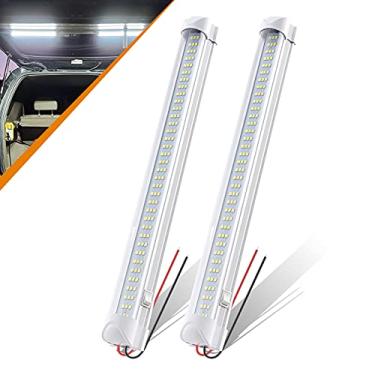 Imagem de CZC AUTO Faixa de luz de LED 12V/24V barra de luz LED de 13 com interruptor liga/desliga 108 LEDs para camionete, trailer, caminhão, trailer, trailer, caminhão, trailer, acampamento, 2 unidades