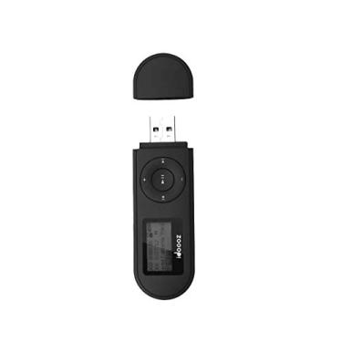 Imagem de Leitor de MP3, leitor de MP3 USB com rádio FM, gravador de voz, idoooz U2 8 GB, suporte de um botão para gravação (preto)