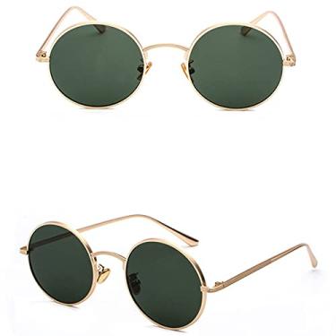 Imagem de Super Redondo Óculos de Sol Feminino Designer Moda Masculina Tons de Lente Verde Escuro UV400, Verde Escuro, China