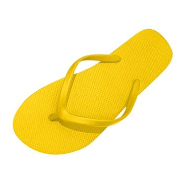 Imagem de Chinelos femininos moda casual boêmio sapatos de praia chinelos sapatos rasos tanga sandálias legais para mulheres, Amarelo, 5.5