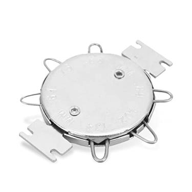 Imagem de Akozon Medidor de lacuna de vela de ignição, 0,64-1,14 mm / 0,025-0,45" Alumínio 6 linhas em forma de folha de carro ferramenta de calibre de ignição para acessórios de motocicleta, ajuste de medição (prata)