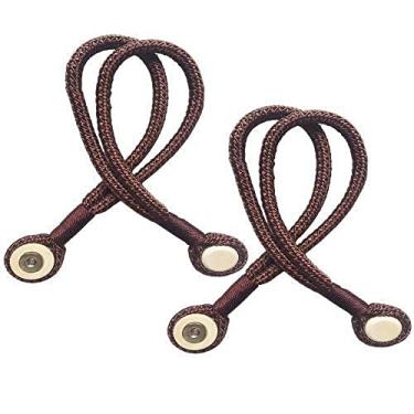 Imagem de Cortina Dupla Durável Cortina Magnética de Madeira Cinta de Amarração Ornamento para Casa, Café Escuro