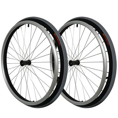 Imagem de Roda Esportiva 24x1 36f Em Alumínio Para Cadeira De Rodas Preto