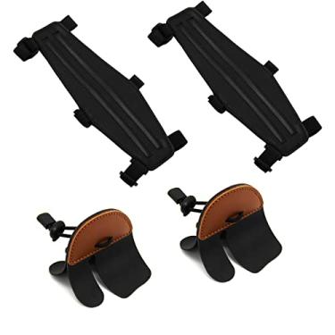 Imagem de DEERACE Protetores de braço e aba de dedo, protetor de braço de dedo de couro para arco composto de arco recurvo arco de caça, acessórios de tiro para equipamento de prática de tiro (2 braços e 2 abas de dedo)
