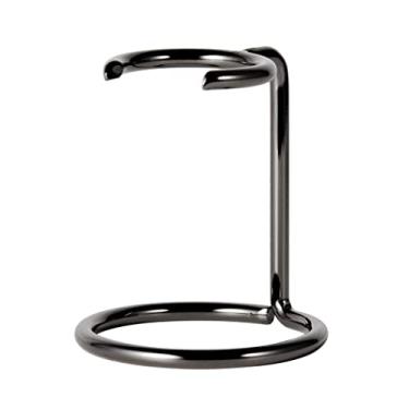Imagem de Suporte de pincel de barbear de aço inoxidável para pincéis de barbear Badger, altura de 7 cm, economiza espaço para homens, gunmetal