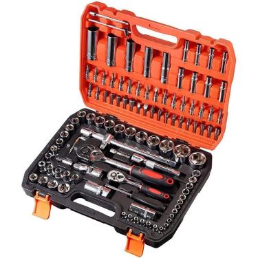 Imagem de Jogo De Soquete Aço Crv Profissional 108 Pcs Catraca 1/2E1/4