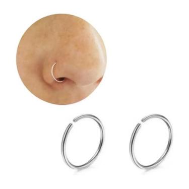 Imagem de Kit Dois Piercings Falsos Nariz Ou Orelha - Banhado Prata - Giog Joias