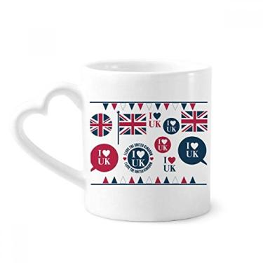Imagem de Union Jack I Love UK Caneca Country em forma de coração café cerâmica copo de coração de vidro