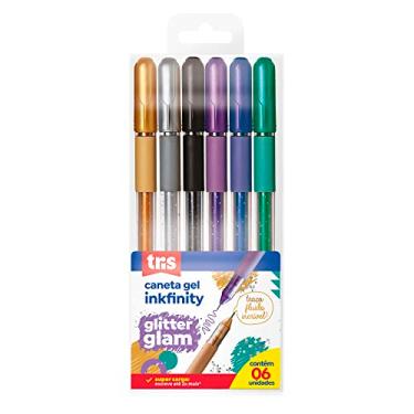 Imagem de Caneta Gel Tris Inkfinity Glam Glitter Conjunto 6 Unidades