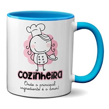 Imagem de Caneca Cozinheira O Principal Ingrediente É O Amor! Presente (Azul)