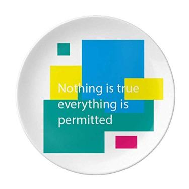 Imagem de Nothing Is True Everything Is Permitted Prato decorativo de porcelana para mesa de jantar