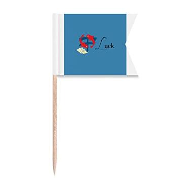 Imagem de China Carp Good Luck Blessings Bandeiras de palito de dente Marcação de rotulagem para bolo de festa comida prato de queijo