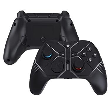 Imagem de Controlador de jogo sem fio, controlador bluetooth para pc/tv box/tablet/iphone/android/switch/oled, controlador de jogo sem fio profissional com clipe de telefone. Com giroscópio de 6 eixos, função de vibração do motor