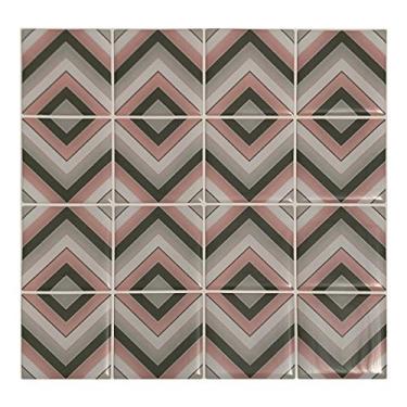 Imagem de Pastilha Adesiva 3 D Losango Rosa Cinza Kit 4 Placas