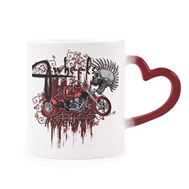 Imagem de Caneca Graffiti Street Culture Bloody Skeleton Motor Sensível ao Calor Caneca de Grés Mudança de Cor Vermelha