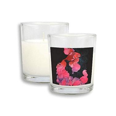 Imagem de Cyprinoid Cera de incenso perfumada de vidro com cauda vermelha e rosa roxa