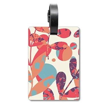 Imagem de Folhas Outonais Flor Tinta para Bagagem Etiqueta Cartão de Bagagem Scutcheon Etiqueta