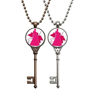 Imagem de OFFbb-USA Colar feminino postura, sombra, folhas, chaveiro, pingente, joias, decoração de casal
