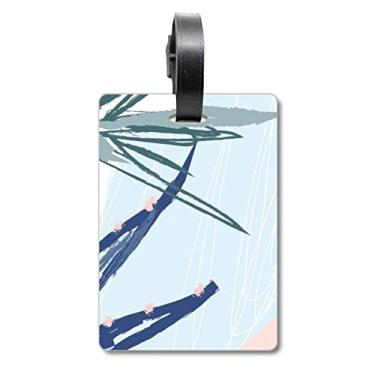 Imagem de Folha abstrata com estampa de arte para mala, etiqueta para cartão de bagagem