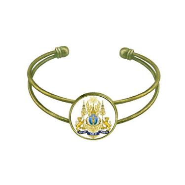Imagem de Phnom Penh Bracelete com emblema nacional do Camboja Joia retrô de punho aberto