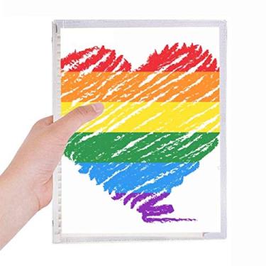 Imagem de Caderno Rainbow Gay LGBT com coração lésbica, folhas soltas, diário recarregável, papelaria