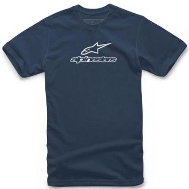 Imagem de Camiseta Alpinestars Wordmark Combo Azul/Branco
