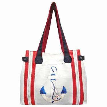 Imagem de Bolsa Praia Feminina Âncora Branca, Magicc B-205
