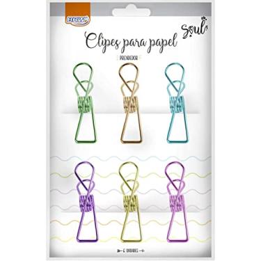 Imagem de Clips Prendedores Coloridos Soul com 6 Unidades, BRW