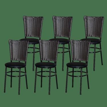 Imagem de 6 Cadeiras Pretas Para Cozinha Hawai Café - Laumar