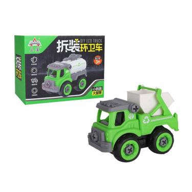 Imagem de Kit de montagem de parafuso infantil para veículos com kit de construção de caminhão de lixo