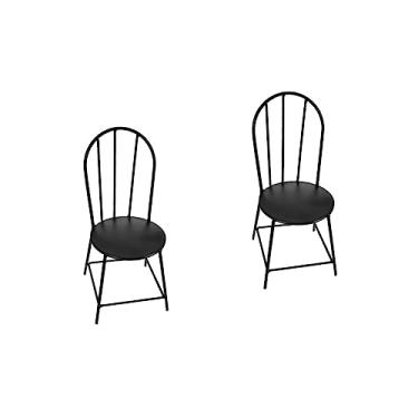 Imagem de Totority 2 Unidades Modelagem De Cadeira Cadeiras Para Vaidade Cadeira Para Penteadeira Cadeira Para Escrivaninha Cadeiras De Jantar De Metal Preto Cadeira De Metal Mesa Ferro Encosto