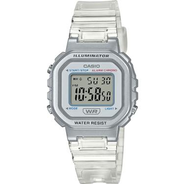 Imagem de Relógio de Pulso Infantil Casio Pulseira Translúcida Digital Quadrado Transparente LA-20WHS Cristal