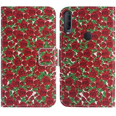Imagem de TienJueShi Rosa Flower Fashion Stand TPU Silicone Book Stand Flip PU Leather Protector Phone Case para Alcatel 3X Plus 6,2 polegadas Capa Etui Wallet