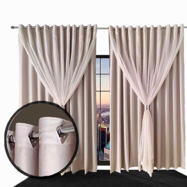 Imagem de cortina blackout blecaute quarto 7,00x2,80 Ana marrom