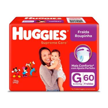 Imagem de Fralda Roupinha Huggies Supreme Care Tamanho G 60 Fraldas Descartáveis