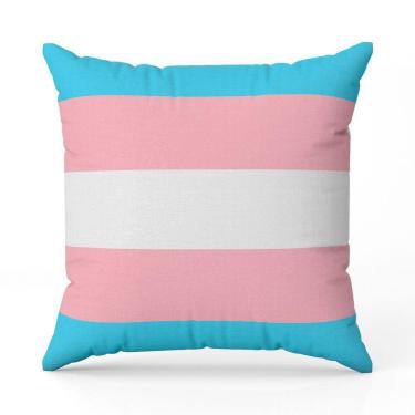 Imagem de Almofada Avulsa Cheia Estampada Bandeiras Lgbt Cores 45cm X 45cm Com Refil Cor Trans