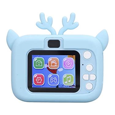 Imagem de Câmera Selfie Infantil, Foco Automático 20MP Ajuste Automático de Cor 4 Efeitos de Filtro Filmadora Digital Infantil Gravação Recarregável para Reprodução Em 1080P (Azul e branco)