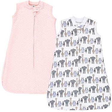 Imagem de Hudson Baby Saco de dormir sem mangas acolchoado premium unissex para bebês, cobertor usável, safari rosa, 12 a 18 meses