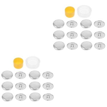 Imagem de Tofficu 4 Conjuntos Fivela De Pano Botões Traseiros Planos Em Tecido Ferramenta De Botão De Autocobertura Anéis De Strass Para Mulheres Arte Medidor De Pulseira Metal Distintivo Borracha