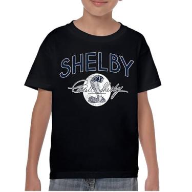 Imagem de Camiseta juvenil com logotipo vintage Shelby Cobra American Legendary Mustang 427 GT500 GT350 Performance Powered by Ford Kids, Preto, G