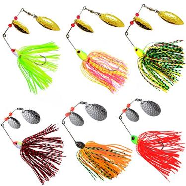 Imagem de Pacotão C/ 6 Iscas Artificiais Metal Spinnerbait Spinner Bait Pesca Esportiva Tucunaré Robalo Black Bass Dourado Traíra Trairão Outlet Melhor Especial Top