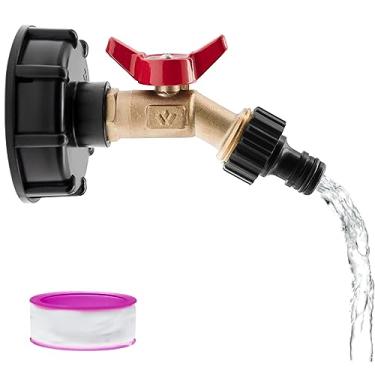 Imagem de IBC Adaptador de Tote IBC Acessórios de Tote 275-330 Galões Adaptador de Tanque de Água 5 cm Rosca Grossa Válvula Tote IBC e Mangueira de Latão Sem Chumbo Válvula Torneira e Mangueira de Jardim