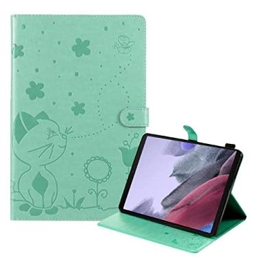 Imagem de YBFJCE Capa para Samsung Galaxy Tab A7 Lite 8,7 polegadas 2021, capa protetora de couro PU para Samsung Galaxy Tab A7 Lite 8,7 polegadas 2021 (SM-T220/T225), capa flip para tablet gato e abelha, verde