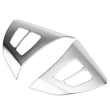 Imagem de Suuonee — Acabamento de botão para volante, 2 peças de plástico ABS cromado para volante com armação de botão, capa de decoração, ajustável para X5 E70 2008-2013