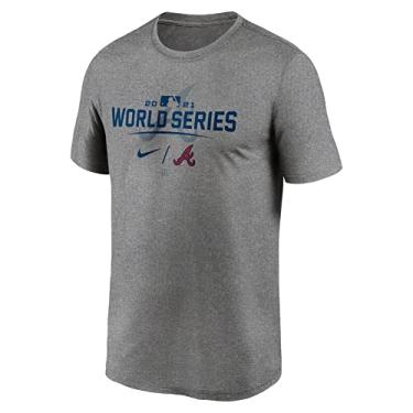 Imagem de Nike Camiseta masculina Atlanta Braves cinza 2021 World Series Bound Authentic Collection Dugout, Cinza, M