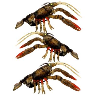 Imagem de U.S.A. Bass Tackle - Bomb Craw 4D Cluster - Plástico Bass-Tech - Iscas de pesca macias de lagostins pré-equipadas, iscas premium ultra duráveis para água doce, gabaritos de pesca para robalo (14 g,