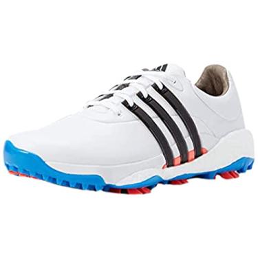Imagem de adidas Tênis de golfe masculino Tour360 Infinity, Calçado branco/preto/azul Rush, 13