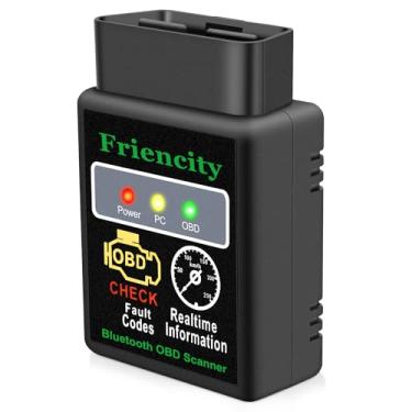 Imagem de Friencity Adaptador de scanner OBD2 Bluetooth, leitor de código de diagnóstico sem fio OBD II ferramenta de digitalização e verificação clara da luz do motor do carro, compatível com