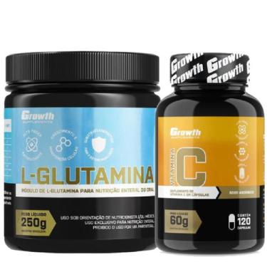 Imagem de Glutamina Pura 250G + Vitamina C 120 Caps Growth Supplements