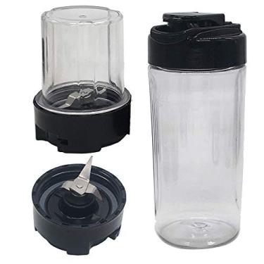 Imagem de Joystar Lâmina plana de substituição myblend de lâmina cruzada com garrafa esportiva de 142 g/340 g e tampa para usar/tampa nova, compatível com liquidificadores Oster MyBlends; modelos BLSTPB e